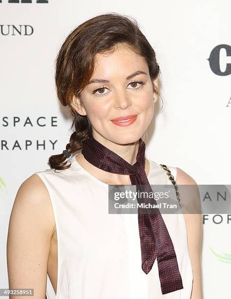 Nora Zehetner arrives at the exhibit opening of "Country: Portraits Of An American Sound" held at Annenberg Space For Photography on May 22, 2014 in...