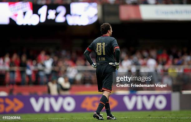 Rogerio Ceni of Sao Paulo looks on during the match between Sao Paulo and Vasco for the Brazilian Series A 2015 at Estadio do Morumbi on October 18,...