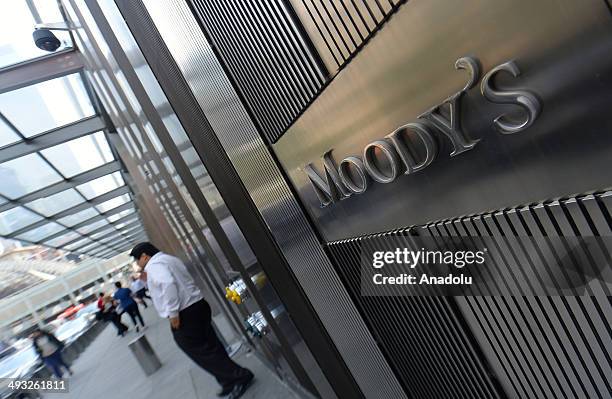 Moody's, leading international credit rating institution, is seen on the photo in New York, United States on 21 May, 2014. Leading financial...