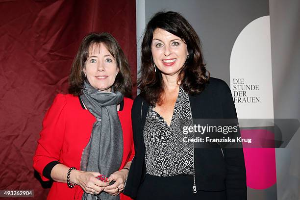 Charlotte Link and Brigitte Hubert attend the BRIGITTE LIVE at Frankfurt Book Fair 2015 on October 18, 2015 in Frankfurt am Main, Germany.