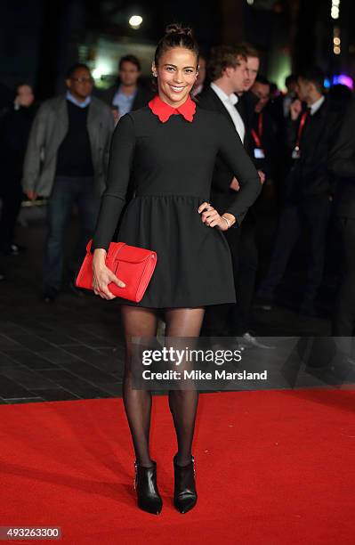 Paula Patton attends a screening of "Steve Jobs" on the closing night of the BFI London Film Festival at Odeon Leicester Square on October 18, 2015...