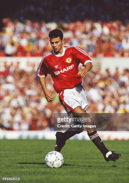 Manchester United player Ryan Giggs in action during a Division One match between Manchester United and Norwich at Old Trafford on September 7, 1991...