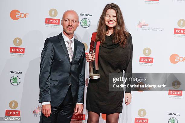 Dorothee Oberlinger and guest attend the ECHO Klassik 2015 at Konzerthaus on October 18, 2015 in Berlin, Germany.