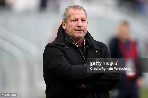 Head coach of Montpellier Herault SC Rolland Courbis looks on before the French Ligue 1 game between FC Girondins de Bordeaux and Montpellier Herault...