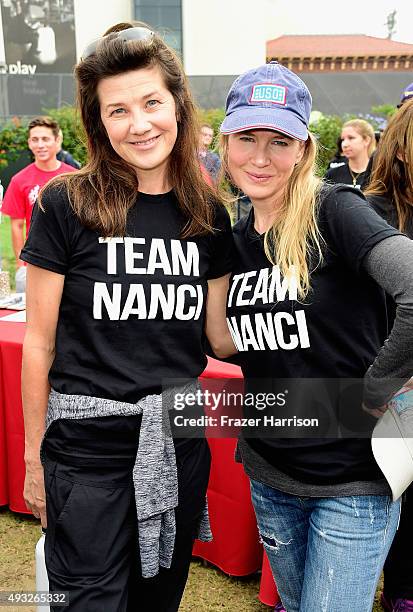 Actors Daphne Zuniga and Renée Zellweger attend the Nanci Ryder's "Team Nanci" At The 13th Annual LA County Walk To Defeat ALS at Exposition Park on...