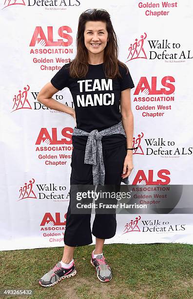 Actress Daphne Zuniga attends the Nanci Ryder's "Team Nanci" At The 13th Annual LA County Walk To Defeat ALS at Exposition Park on October 18, 2015...