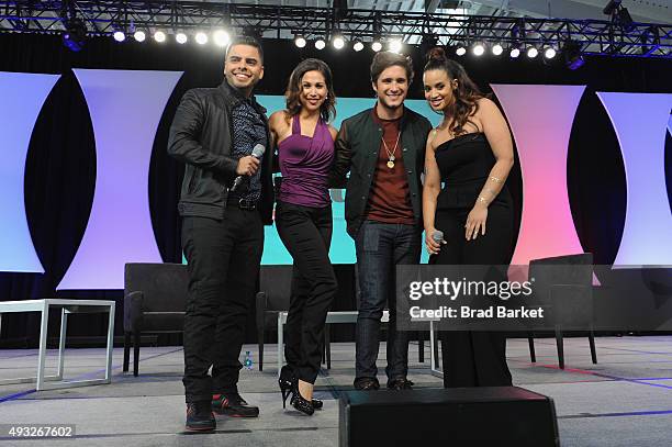 Edgar Shoboy Sotelo, Actress Bianca Marroquin, Diego Boneta, and Dascha Polanco attend Festival PEOPLE En Espanol 2015 presented by Verizon at Jacob...