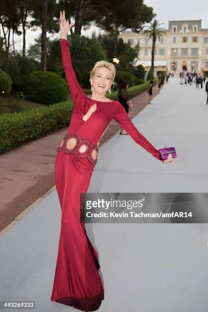 Sharon Stone attends amfAR's 21st Cinema Against AIDS Gala Presented By WORLDVIEW, BOLD FILMS, And BVLGARI at Hotel du Cap-Eden-Roc on May 22, 2014...