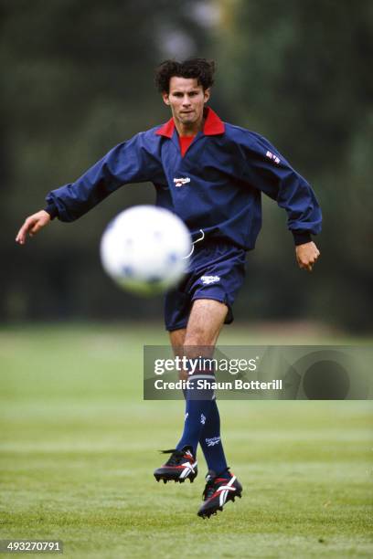 Manchester United and Wales player Ryan Giggs in action during a Reebok appearance on September 2, 1993.