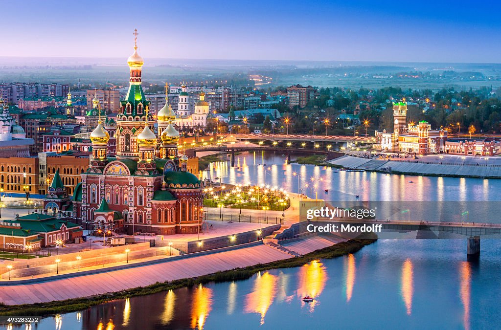 City Embankment At Night With Illumination