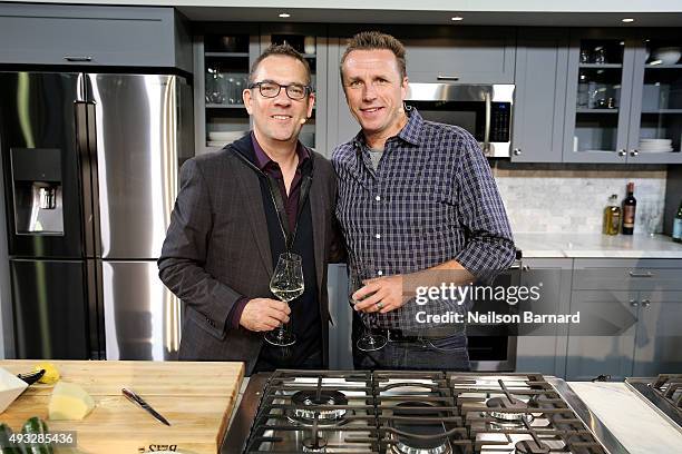 Writer Ted Allen and Chef Marc Murphy attends the Grand Tasting presented by ShopRite featuring Samsung Culinary Demonstrations presented by...