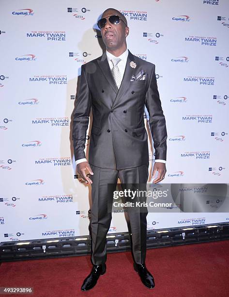 Actress and comedian JB Smoove poses on the red carpet during the 18th Annual Mark Twain Prize For Humor honoring Eddie Murphy at The John F. Kennedy...