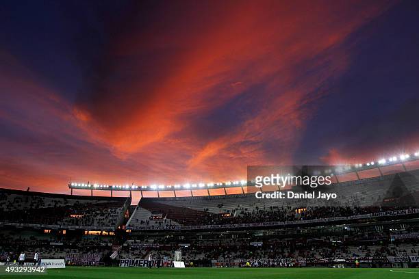 General view of Monumental Antonio Vespucio Liberti Stadium prior to a match between River Plate and Aldosivi as part of round 28 of Torneo de...