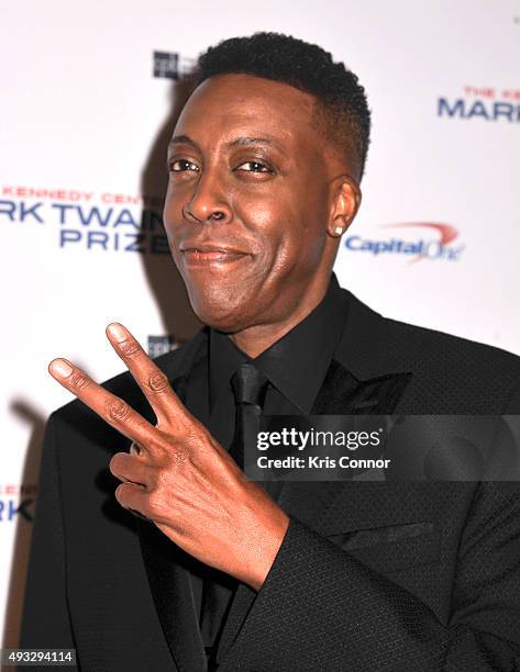 Actress and comedian Arsenio Hall poses on the red carpet during the 18th Annual Mark Twain Prize For Humor honoring Eddie Murphy at The John F....