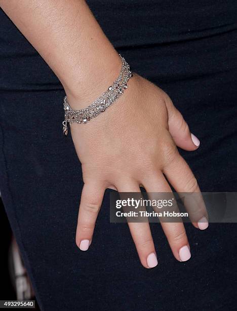 Ashley Rickards, fashion detail, attends the 11th annual LA Femme International Film Festival Awards Gala at The Los Angeles Theatre Center on...