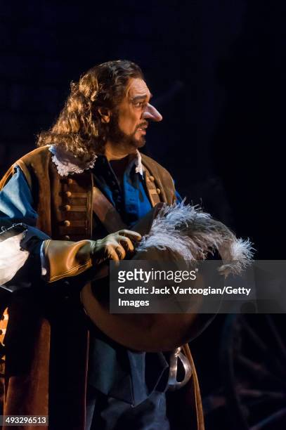 Spanish tenor Placido Domingo sings the title role in the final dress rehersal of Metropolitan Opera/Francesca Zambello production of 'Cyrano de...