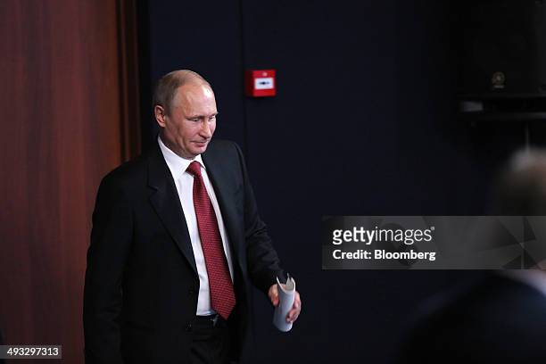 Vladimir Putin, Russia's president, arrives for the global business leaders summit at the St. Petersburg International Economic Forum in Saint...