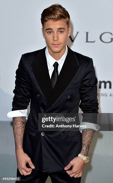 Justin Bieber attends amfAR's 21st Cinema Against AIDS Gala, Presented By WORLDVIEW, BOLD FILMS, And BVLGARI at the 67th Annual Cannes Film Festival...
