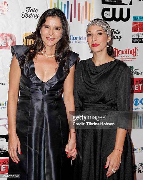 Patricia Velasquez and Ileanna Simancas attend the 11th annual LA Femme International Film Festival Awards Gala at The Los Angeles Theatre Center on...