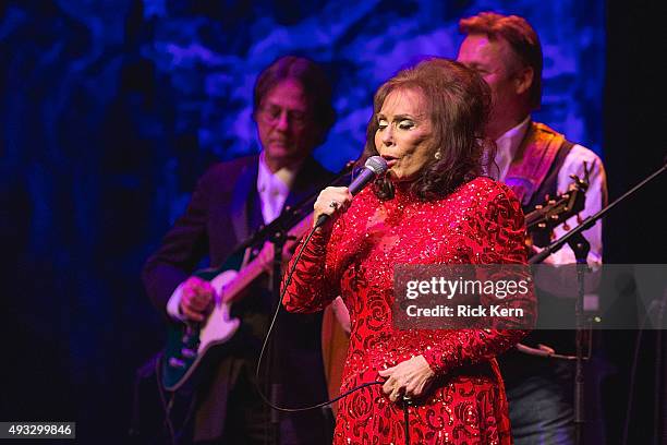 Singer-songwriter Loretta Lynn performs in concert at ACL Live on October 18, 2015 in Austin, Texas.