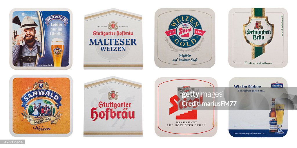 Different beer coasters