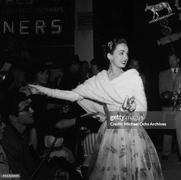 Actress Ann Blyth attends a premiere in Los Angeles, California.