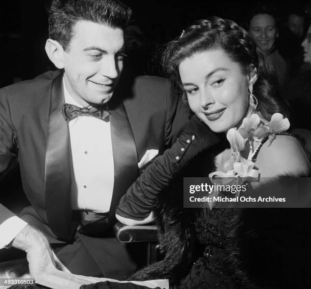 Actress Ann Blyth attends a party with guest in Los Angeles, California.