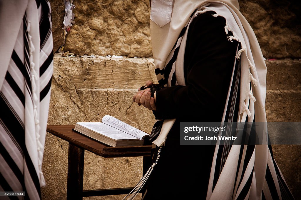 Jewish Man Praying at the Wailing Wall