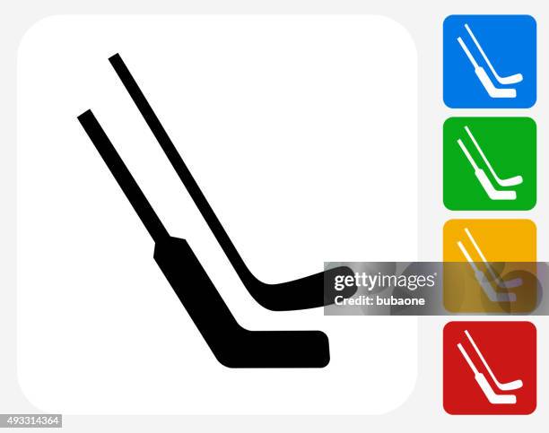 eishockey-säbel-symbol flache grafik design - hockeyschläger stock-grafiken, -clipart, -cartoons und -symbole