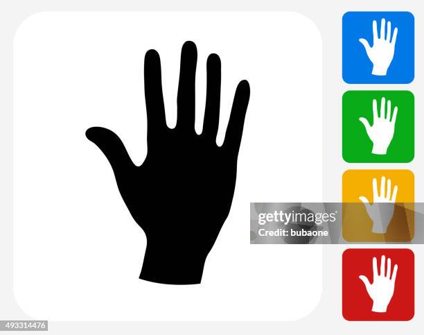 palm icon flat graphic design - hands counting stock illustrations