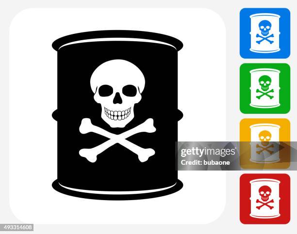 toxic barrel icon flat graphic design - toxic barrel stock illustrations