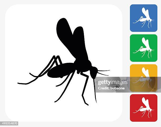 illustrazioni stock, clip art, cartoni animati e icone di tendenza di mosquito icona piatto di design grafico - zanzara