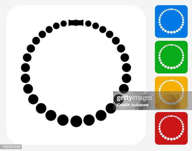 necklace icon flat graphic design - chain stock illustrations