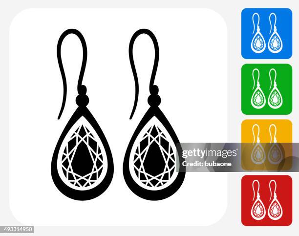 earrings icon flat graphic design - earring icon stock illustrations