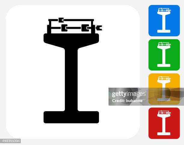 weight measure icon flat graphic design - doctor's office scale stock illustrations