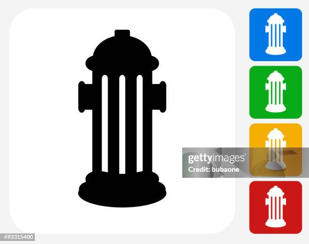 fire hydrant icon flat graphic design - fire hydrant stock illustrations