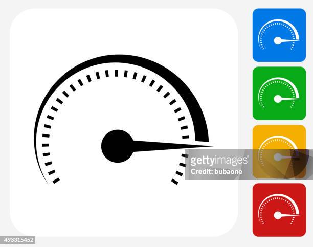 top speed icon flat graphic design - speedometer stock illustrations
