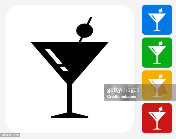 martini glass icon flat graphic design - leaving work stock illustrations