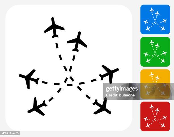 flight routes icon flat graphic design - air traffic controller stock illustrations