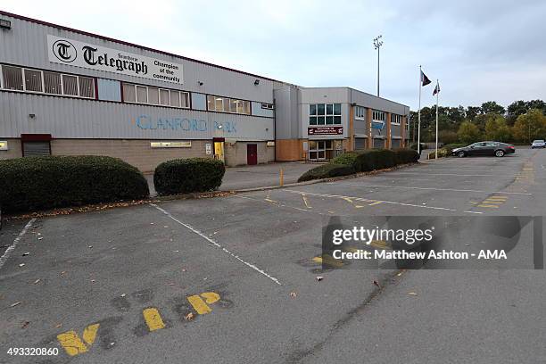 General view of Glanford Park home stadium of the outside of Scunthorpe United during the Sky Bet League One match between Scunthorpe United and...