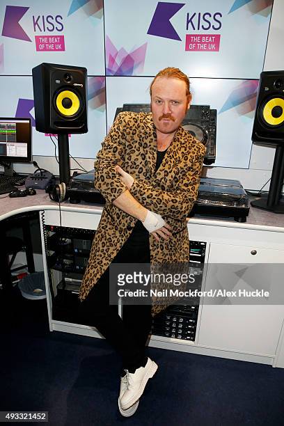 Leigh Francis, aka Keith Lemon, Speaking to Rickie, Melvin and Charlie on KISS Breakfast on October 19, 2015 in London, England.