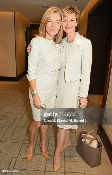 Julie Etchingham and Mary Nightingale attend the Women of the Year lunch and awards at the InterContinental Park Lane Hotel on October 19, 2015 in...