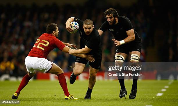 All Blacks hooker Dane Coles in action during the 2015 Rugby World Cup Quarter Final match between New Zealand and France at Millennium Stadium on...