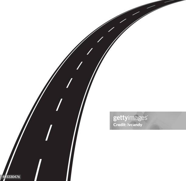 two lane highway - blank interstate sign stock illustrations