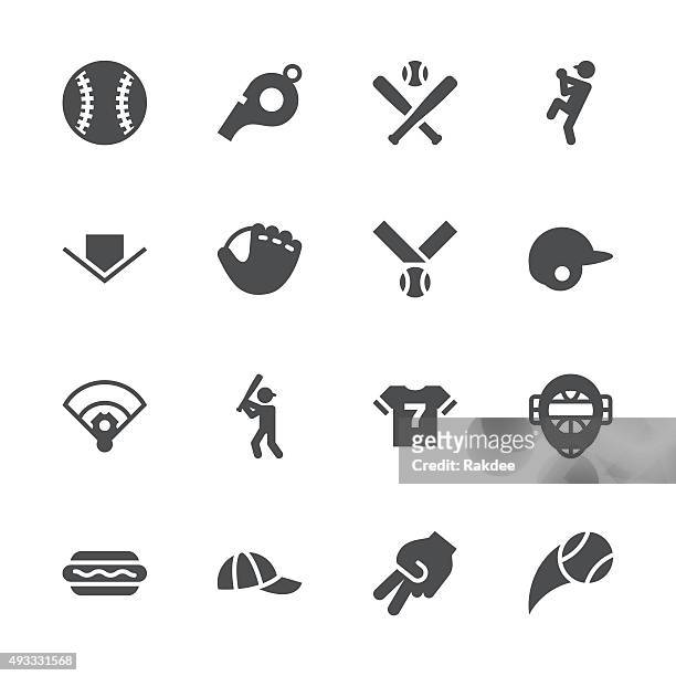 baseball icon - gray series - baseball glove stock illustrations