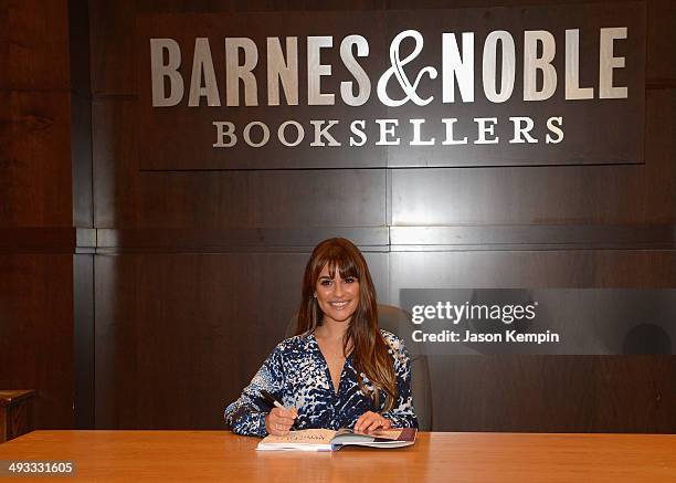 Actress Lea Michele signs copies of her new book "Brunette Ambition" at Barnes & Noble bookstore at The Grove on May 22, 2014 in Los Angeles,...