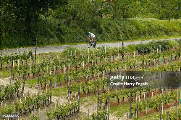 Michael Hepburn of Australia and team Orica-GreenEDGE in action during the twelfth stage of the 2014 Giro d'Italia, a 42km Individual Time Trial...