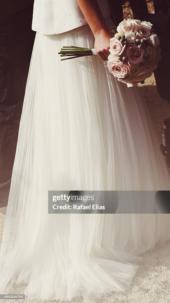 Bride holding bouquet