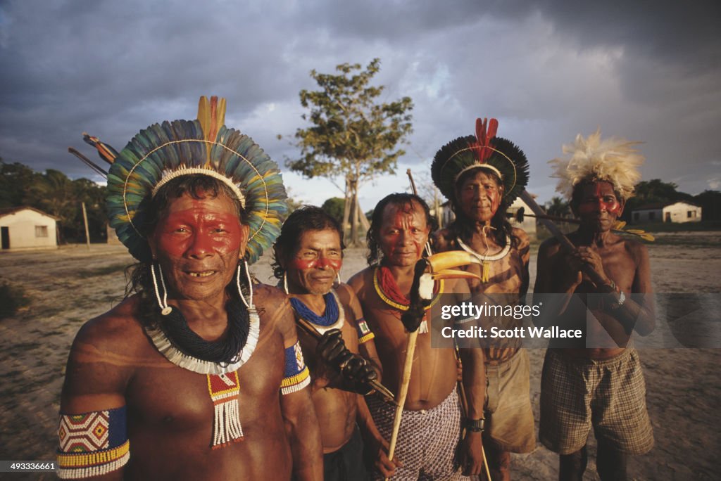 Kayapo Rirual Kayapo people in the Amazon Basin, Brazil, 2002. One of them is... News ...