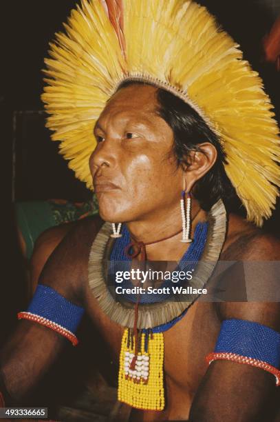 Kayapo man in the Amazon Basin, Brazil, 1992.